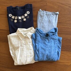 J. Crew bundle, 4 tops, size medium. 2 NWOT.